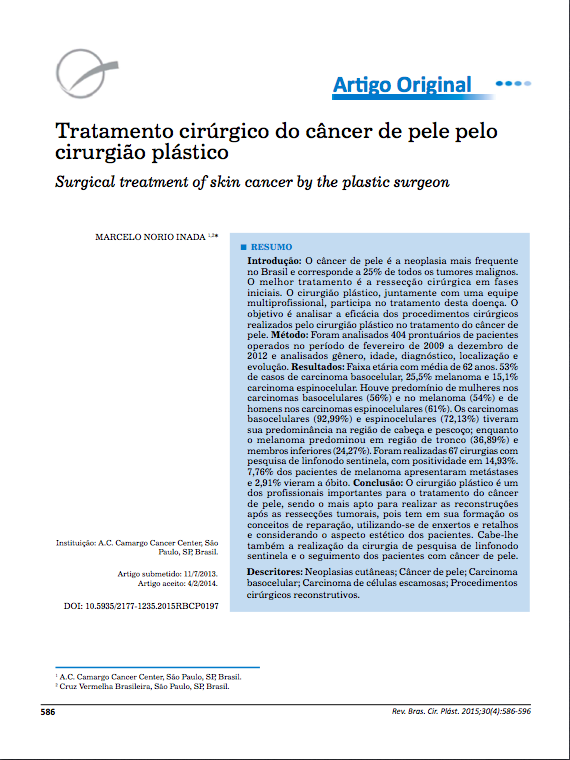 tratamento cirurgico do cancer de pele